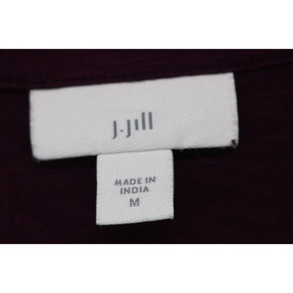 J.Jill Purple Smocked Shoulder Button Down Blouse-Size Medium - Picture 5 of 7